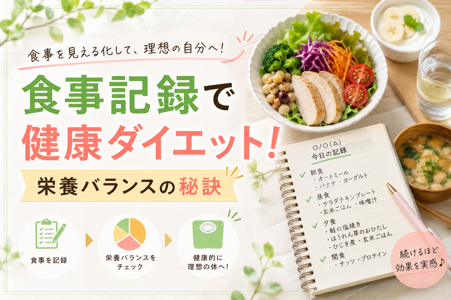食事記録で健康ダイエット！栄養バランスの秘訣